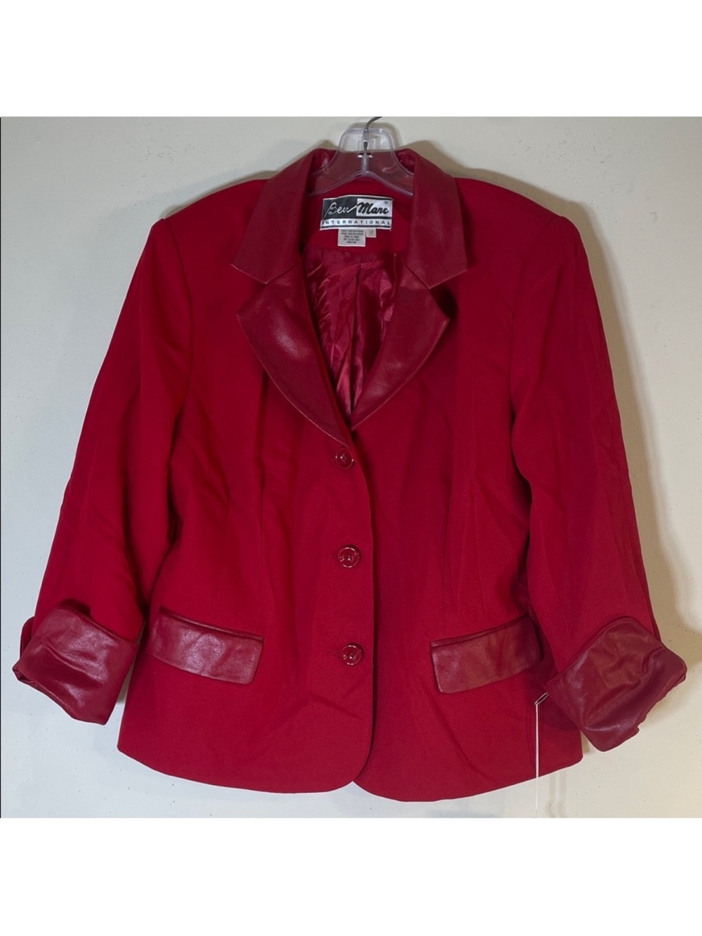 Elegant Vintage Red Two-Tone Blazer by Ben Marc International. 14. NWT.